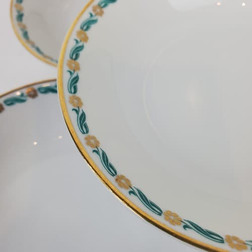 Vintage JHW Bavaria Porcelain Floral Gold Rimmed Dessert Berry Bowl Set of 5 - Thumbnail 2