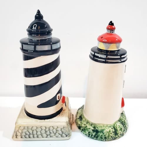 Sakura Nantucket Shoreline Lighthouse Salt & Pepper Shakers Nautical Coastal - Thumbnail 2