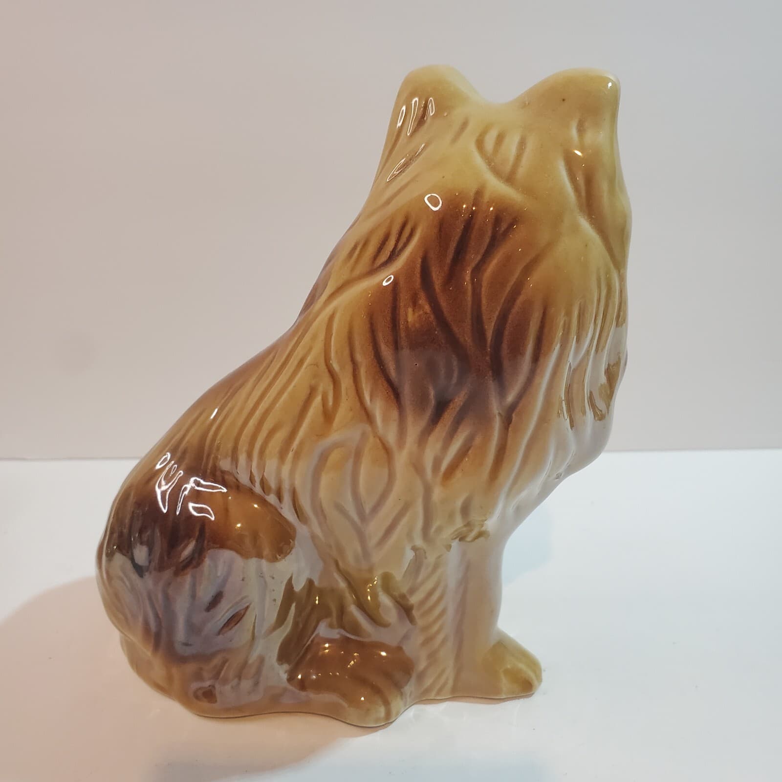Handcrafted Collectibles MCS Brazil Ceramic Dog COLLIE Brown Tan Figurine 6" - Thumbnail 4