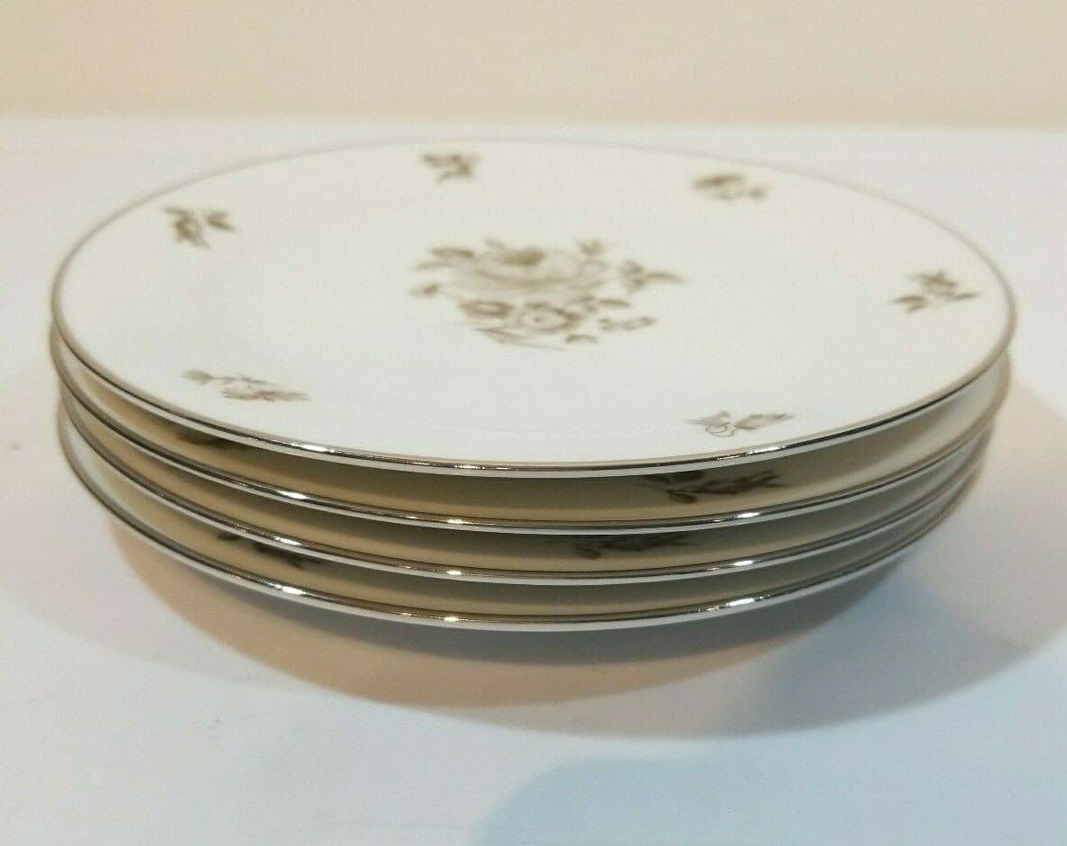 Bavaria Tirschenreuth Germany Pasco Newport 4011 Bread Dessert Plates Brown Rose - Thumbnail 7