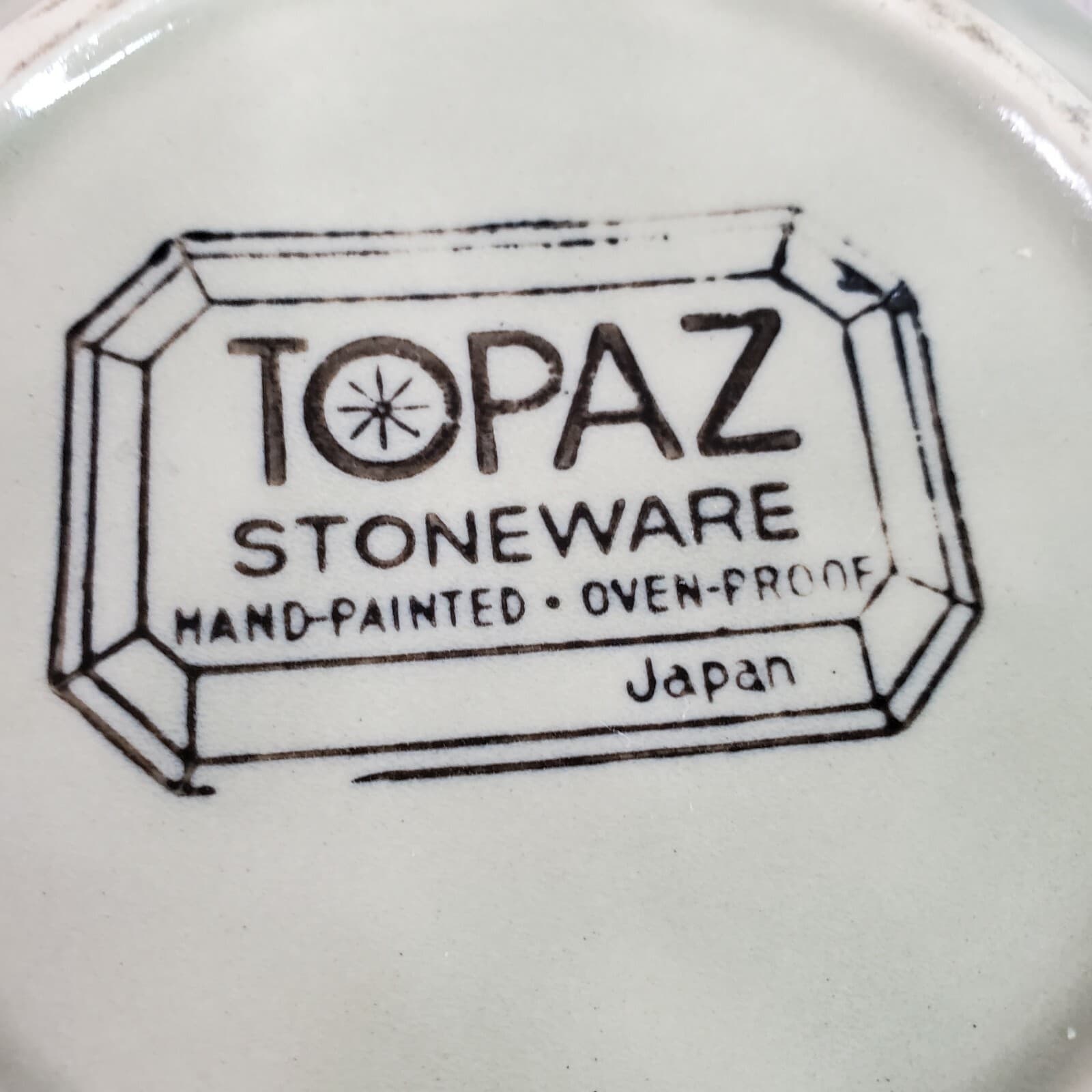 Vintage Topaz Stoneware Serving Piece Bowl Double Pour Spouts Oven Proof JAPAN - Thumbnail 6