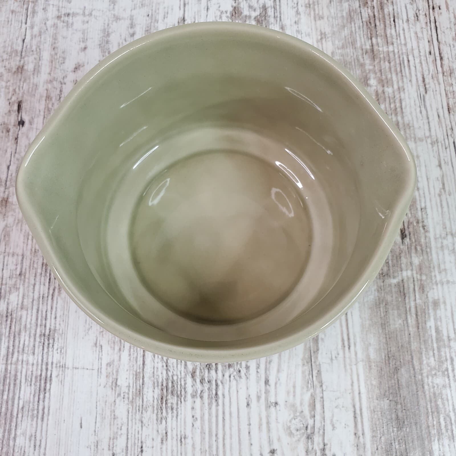 Vintage Topaz Stoneware Serving Piece Bowl Double Pour Spouts Oven Proof JAPAN - Thumbnail 3