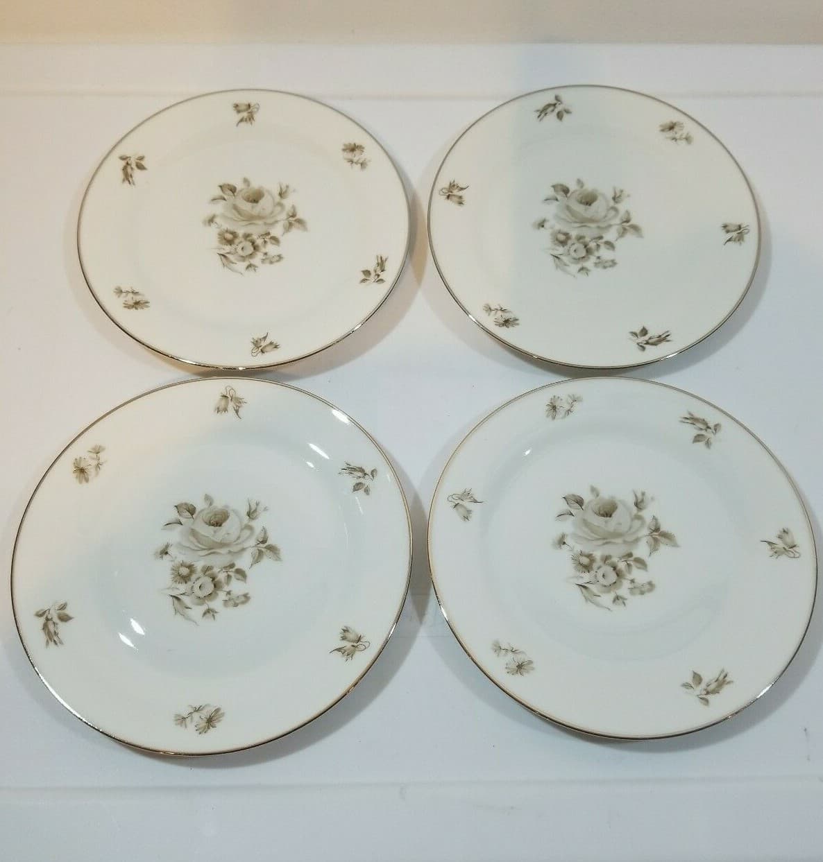 Bavaria Tirschenreuth Germany Pasco Newport 4011 Bread Dessert Plates Brown Rose
