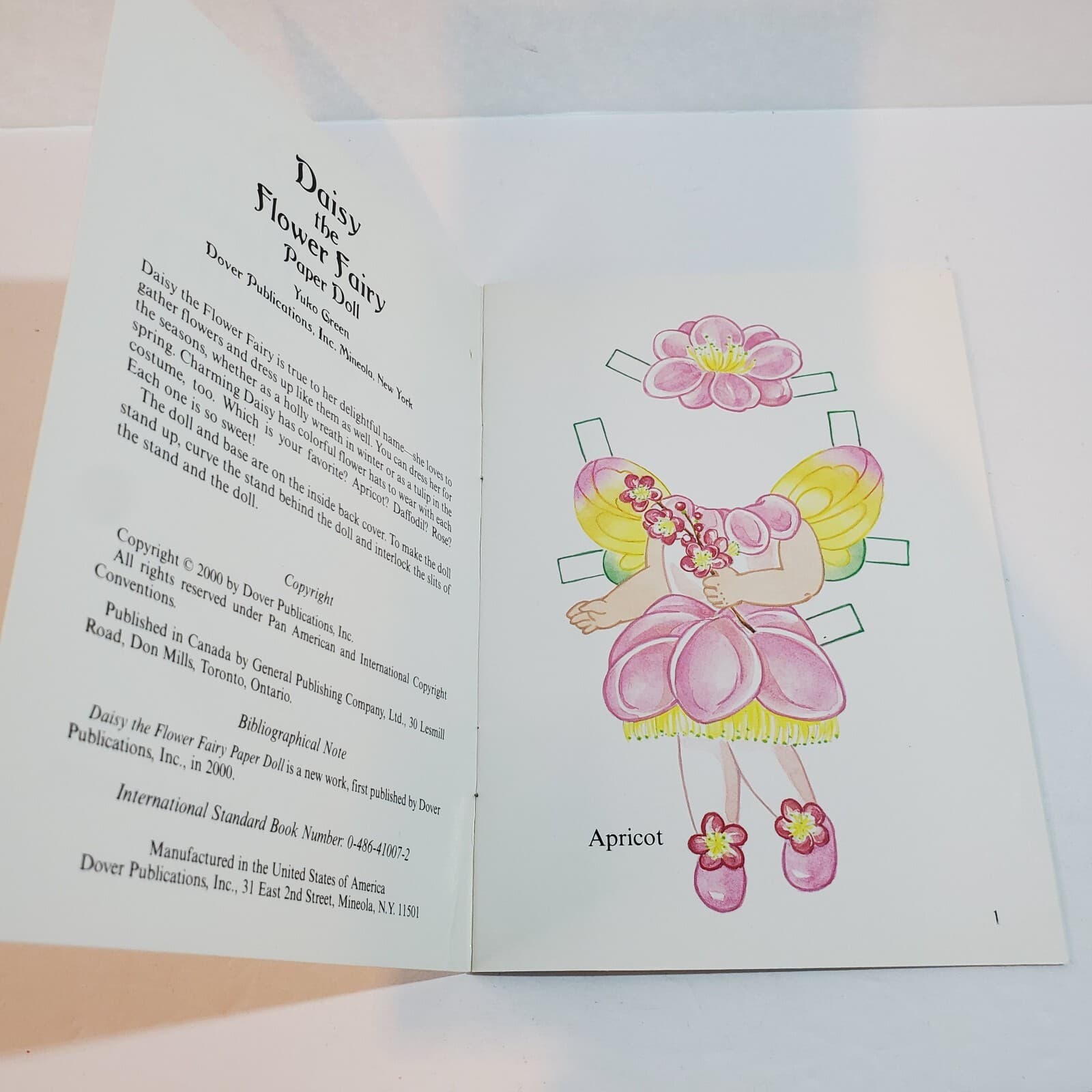 Vintage 2000 Yuko Green Art Uncut Paper Doll Daisy The Flower Fairy 8 Outfits - Thumbnail 3