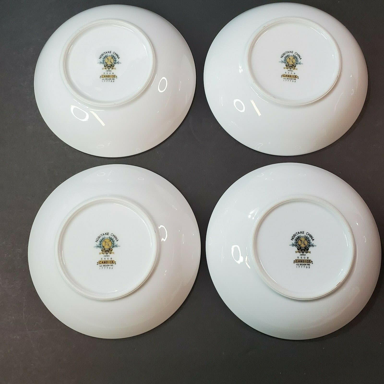 Vintage Noritake Candice 5509 Berry Fruit Dessert Bowls Pussy Willow Taupe Trim - Thumbnail 7