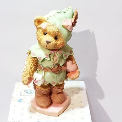 Vintage 1995 Cherished Teddies Robin You Steal My Heart Away Figurine - Thumbnail 3