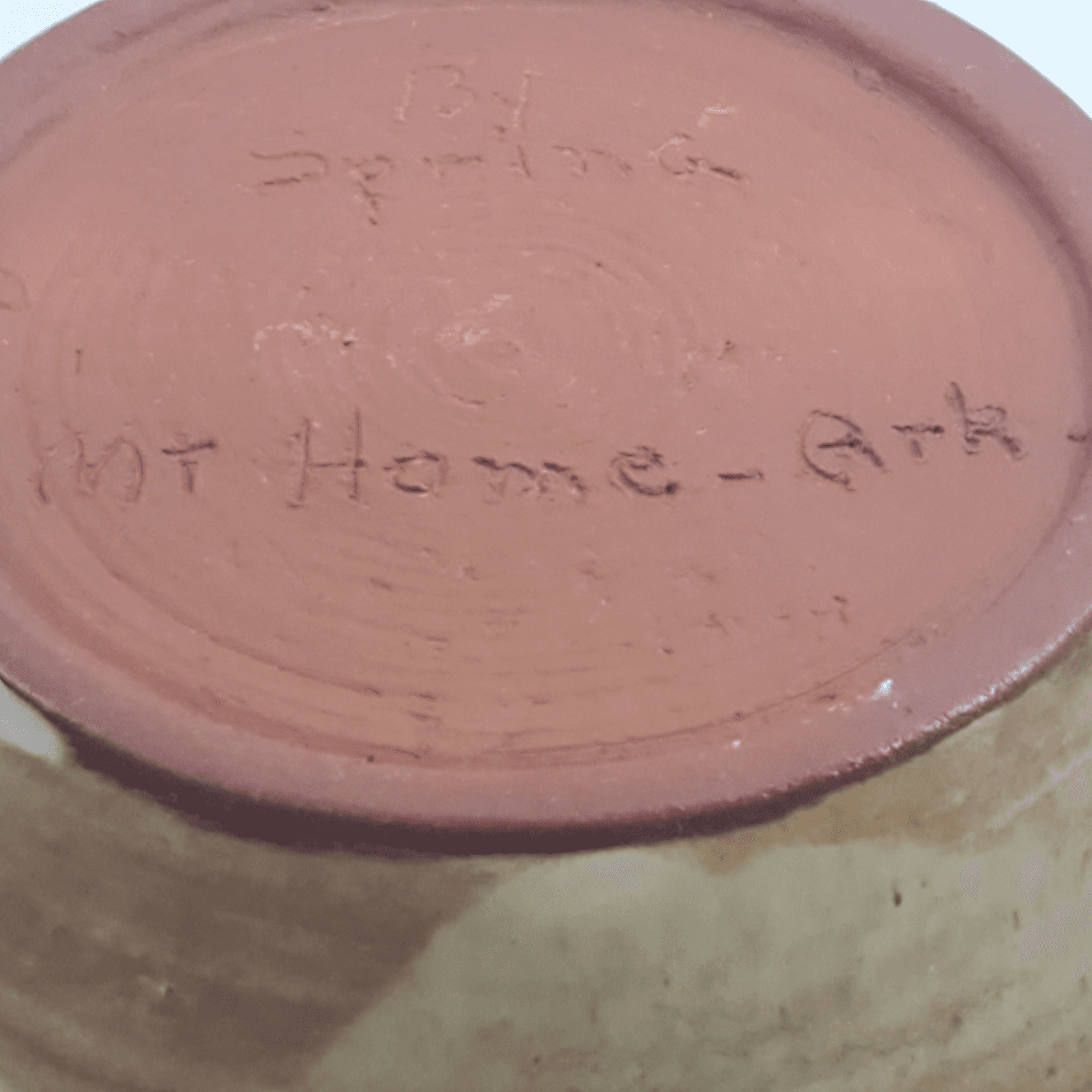 Vintage Artist Signed Studio Pottery Lidded Bowl Jar Mount Home Arkansas - Thumbnail 8