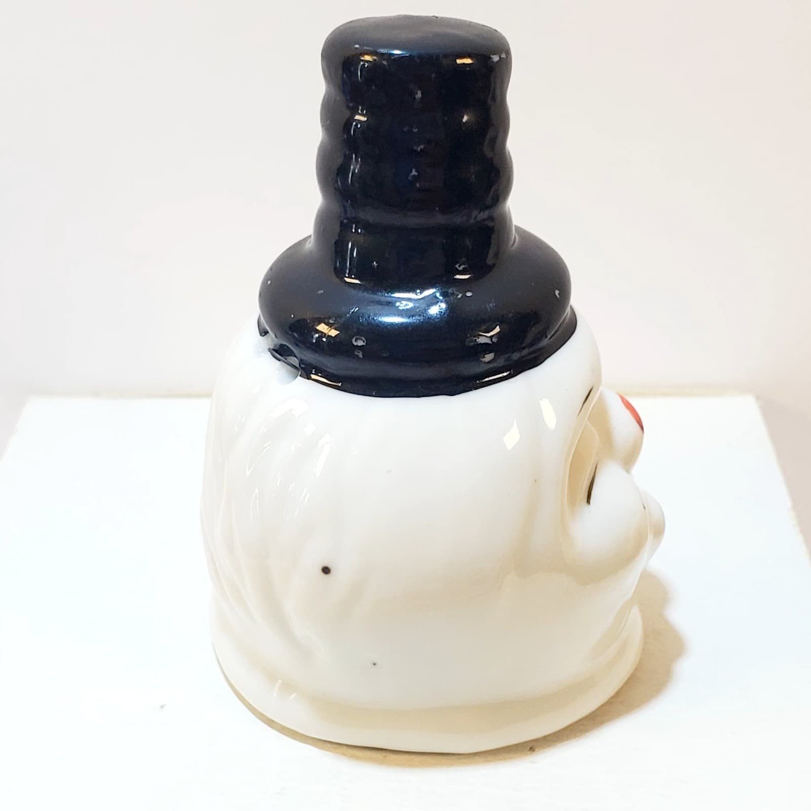Vintage Small Ceramic Clown Snowman Head Bell Made In Taiwan Holiday Decor - Thumbnail 4