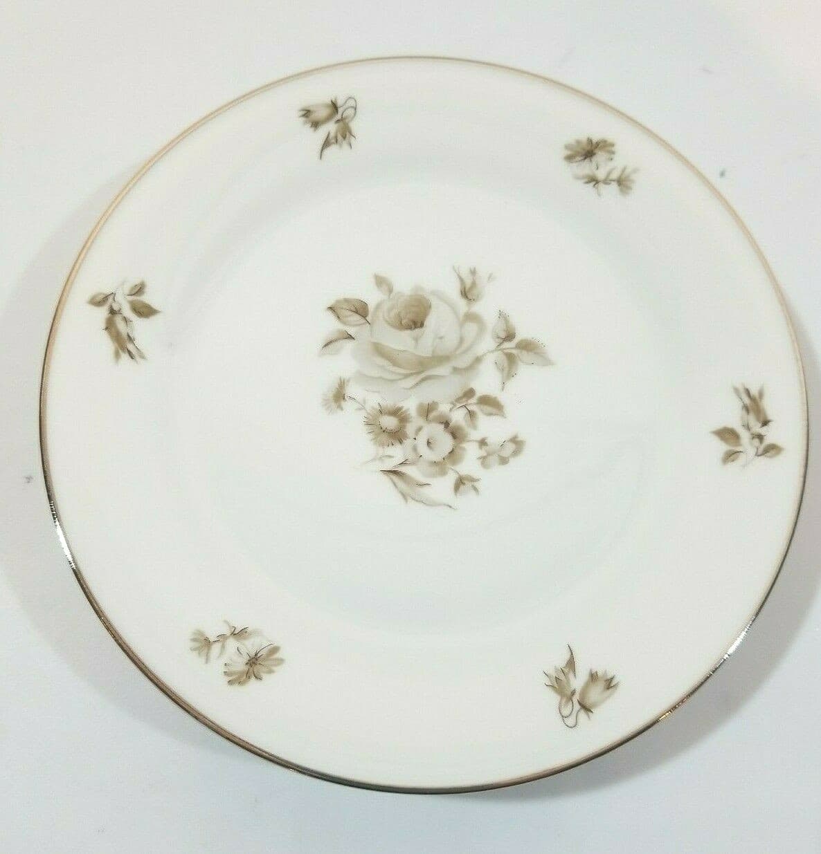 Bavaria Tirschenreuth Germany Pasco Newport 4011 Bread Dessert Plates Brown Rose - Thumbnail 8