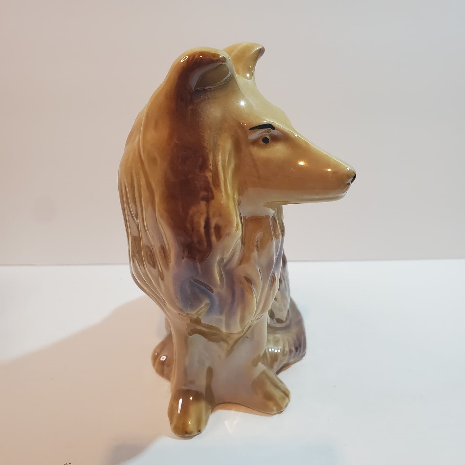 Handcrafted Collectibles MCS Brazil Ceramic Dog COLLIE Brown Tan Figurine 6" - Thumbnail 3