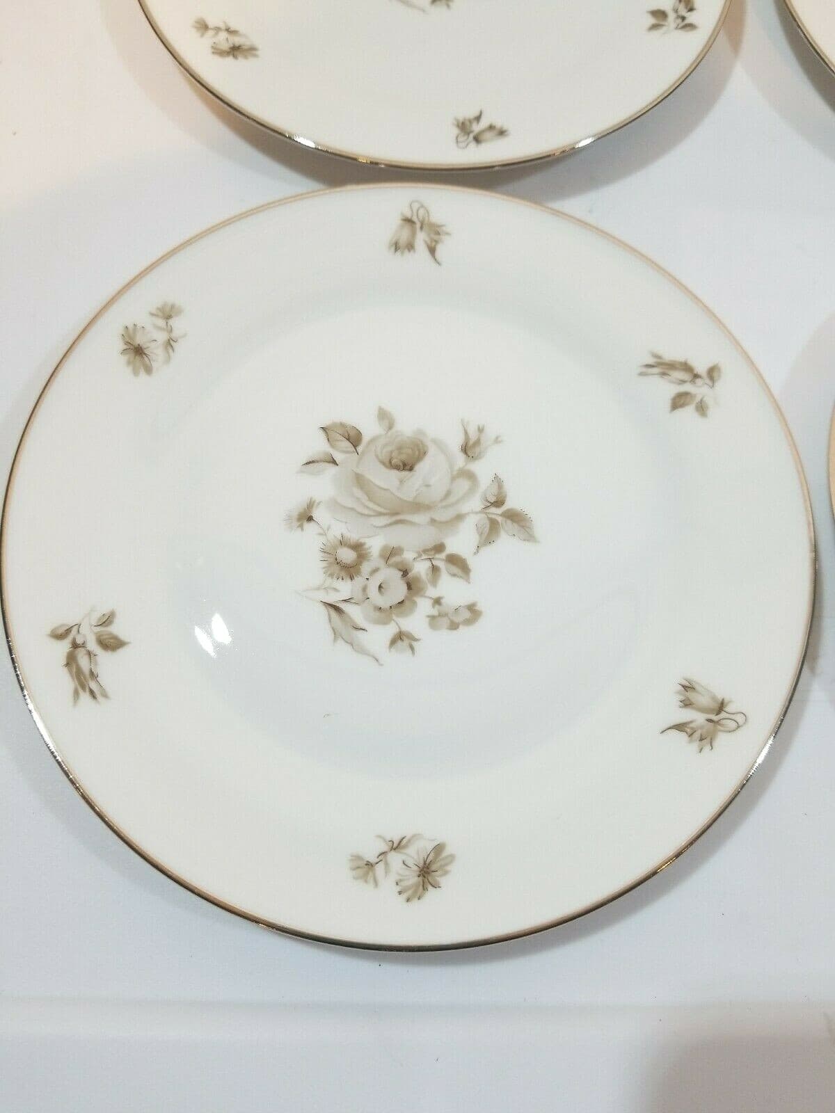 Bavaria Tirschenreuth Germany Pasco Newport 4011 Bread Dessert Plates Brown Rose - Thumbnail 2