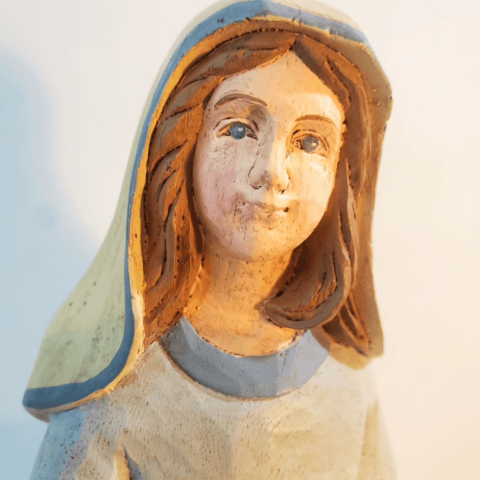 Vtg Midwest Of Cannon Falls 10.5 in Paper Mache Madonna w/Baby Figurine Figure - Thumbnail 2
