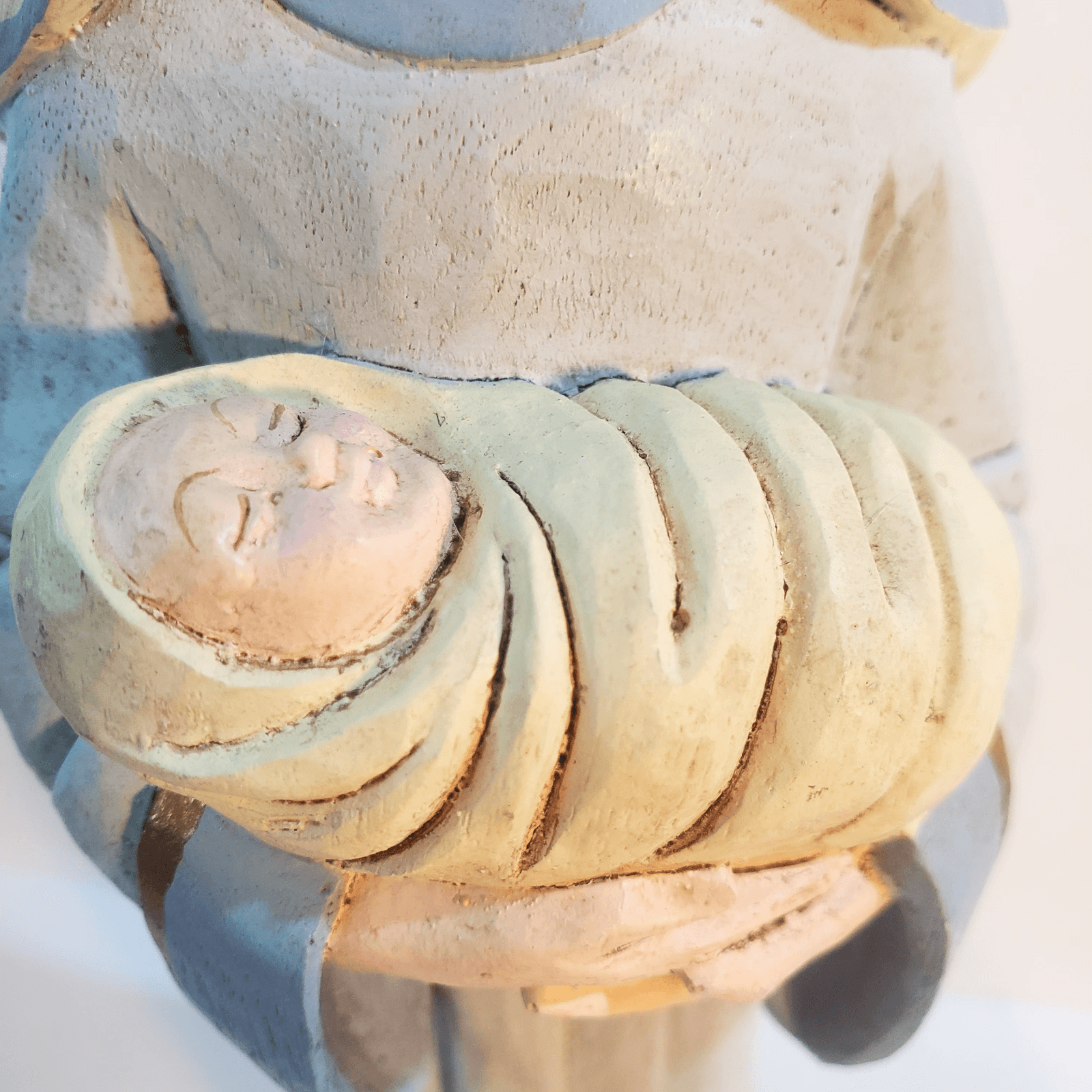 Vtg Midwest Of Cannon Falls 10.5 in Paper Mache Madonna w/Baby Figurine Figure - Thumbnail 3