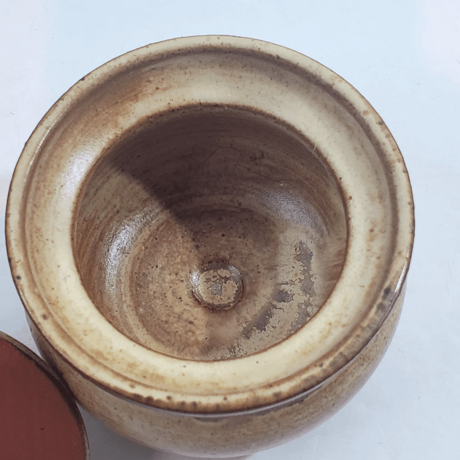 Vintage Artist Signed Studio Pottery Lidded Bowl Jar Mount Home Arkansas - Thumbnail 4