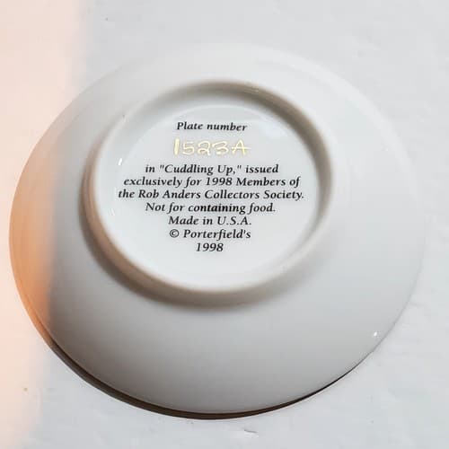 Vintage 1998 Porterfield's Rob Anders Miniature Plate Cuddling Up #1523A - Thumbnail 4