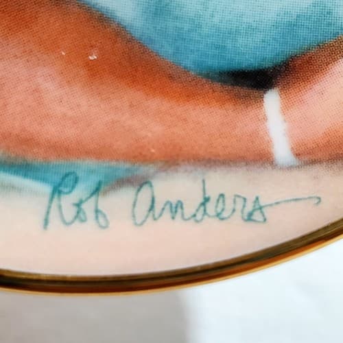 Vintage 1998 Porterfield's Rob Anders Miniature Plate Cuddling Up #1523A - Thumbnail 3