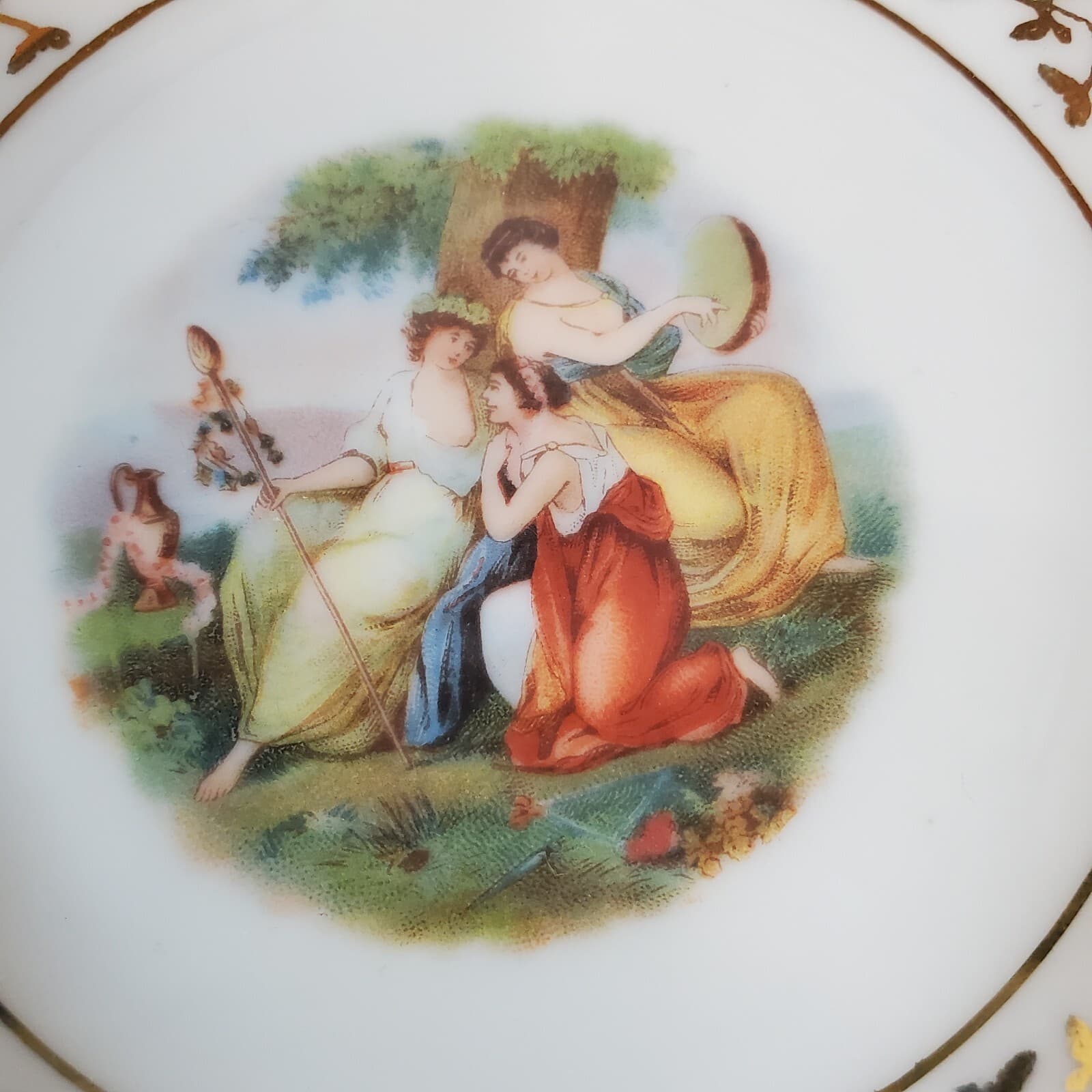 Vintage Victoria China Czechoslovakia Ornate Set of 4 Berry Bowls 24K Trim - Thumbnail 3