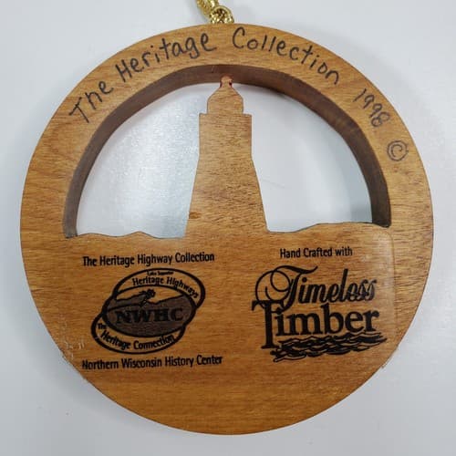 Vtg 1998 Handcrafted Wood Heritage Collection Ornament 1914 Ashland Lighthouse - Thumbnail 3
