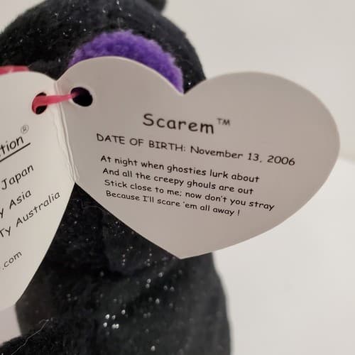 TY Beanie Baby SCAREM the Halloween Bat 5 inch Stuffed Animal Toy w/ Tag - Thumbnail 6