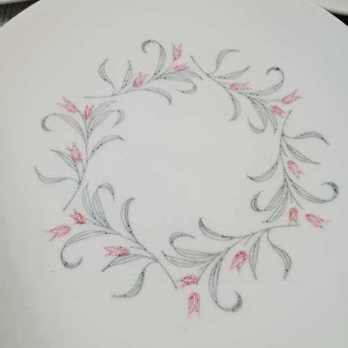 Homer Laughlin TULIP WREATH Duraprint 1959 USA 6 1/4" Bread Dessert Plates (3) - Thumbnail 3