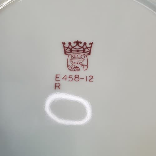 Set of 4 Vintage Crown Rego E458-12 Stoneware Salad Bread Plate 7.5" Floral - Thumbnail 6