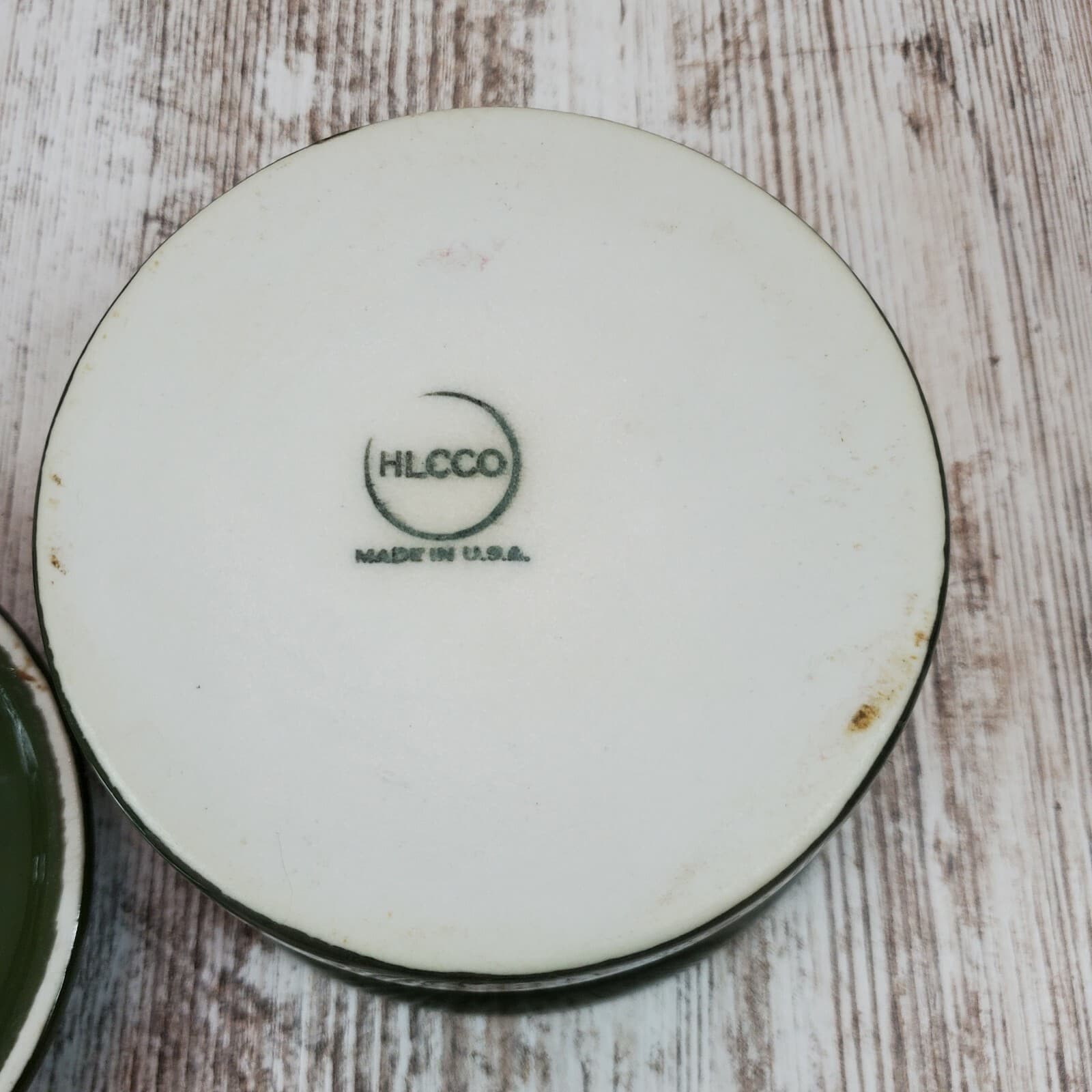 HLCCO Hall Pottery Lidded Vented Crock Green Bowl Single Serve Made in U.S.A. - Thumbnail 5