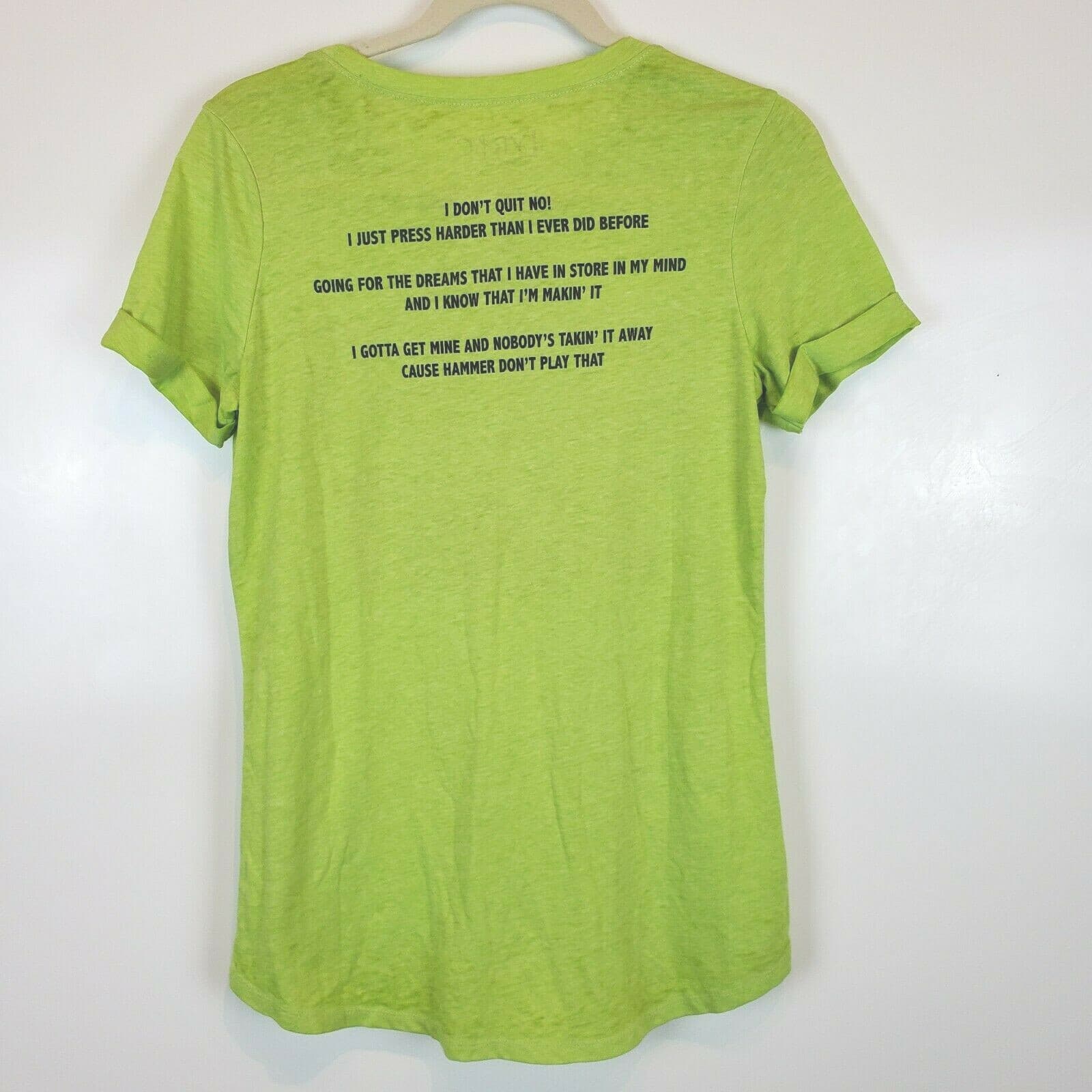 Lyric Culture Women's 2 LEGIT 2 QUIT Graphic high low T-Shirt with Lyrics NWT - Thumbnail 4