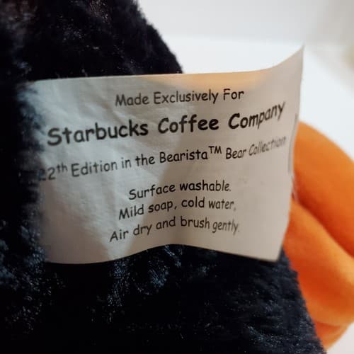 Vtg Starbucks Bearista Bear Plush 2002 Halloween Black Cat Glow Costume Pumpkin - Thumbnail 9