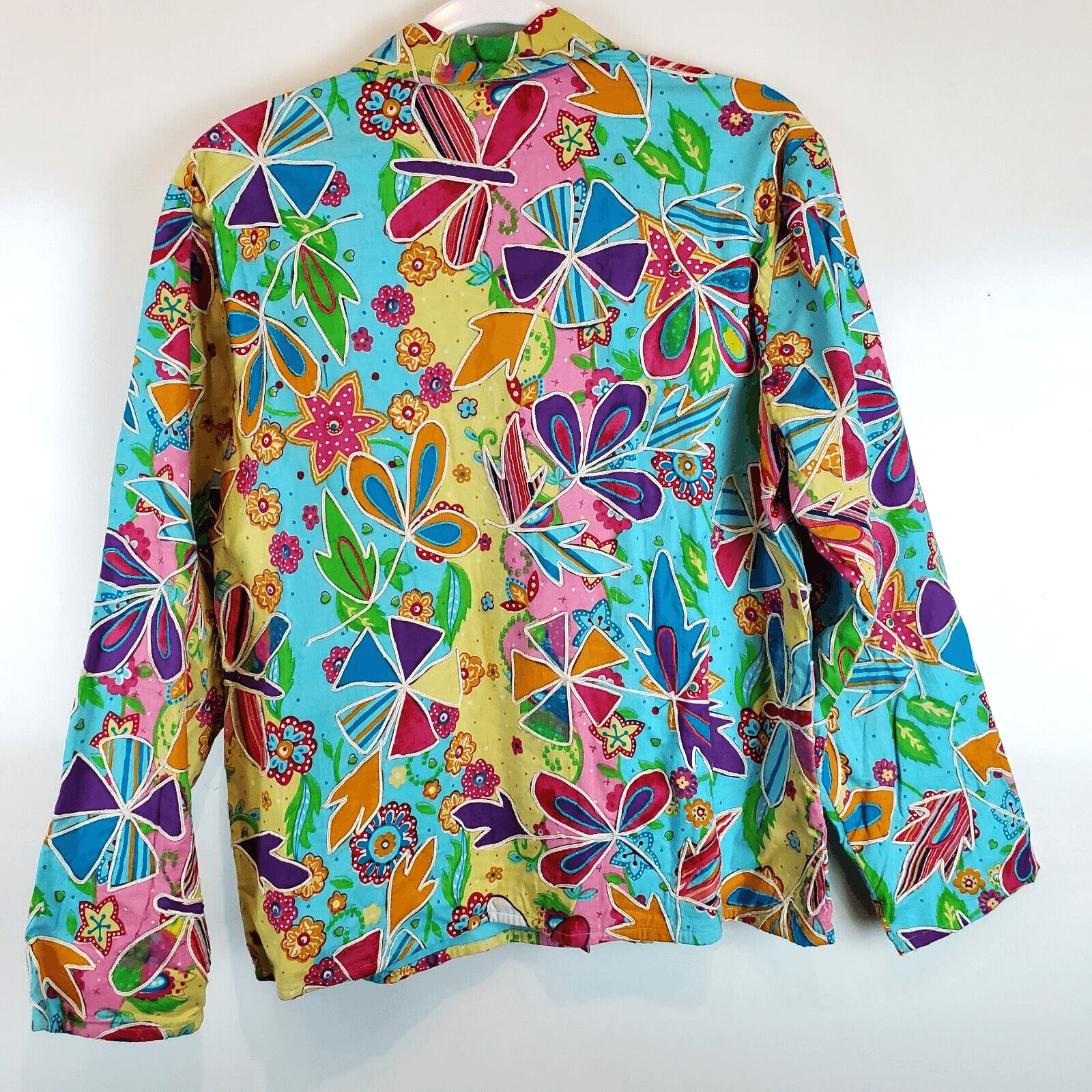 Vintage New Direction Women’s Colorful Button Up Embroidered Shirt Jacket Sz M - Thumbnail 8