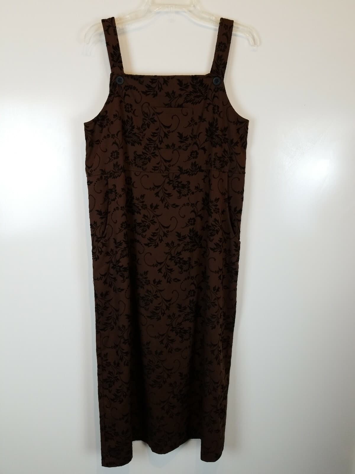 Coldwater Creek lagenlook jumper brown on brown velvet-like design Size PM