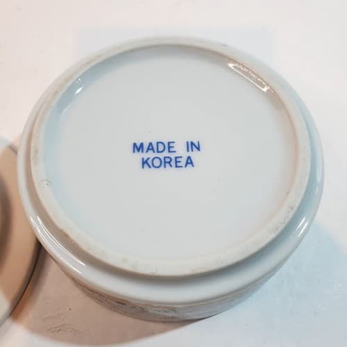 Vintage Imari Ware Porcelain Dresser Trinket Box Korea Pair of Birds Round Dish - Thumbnail 5