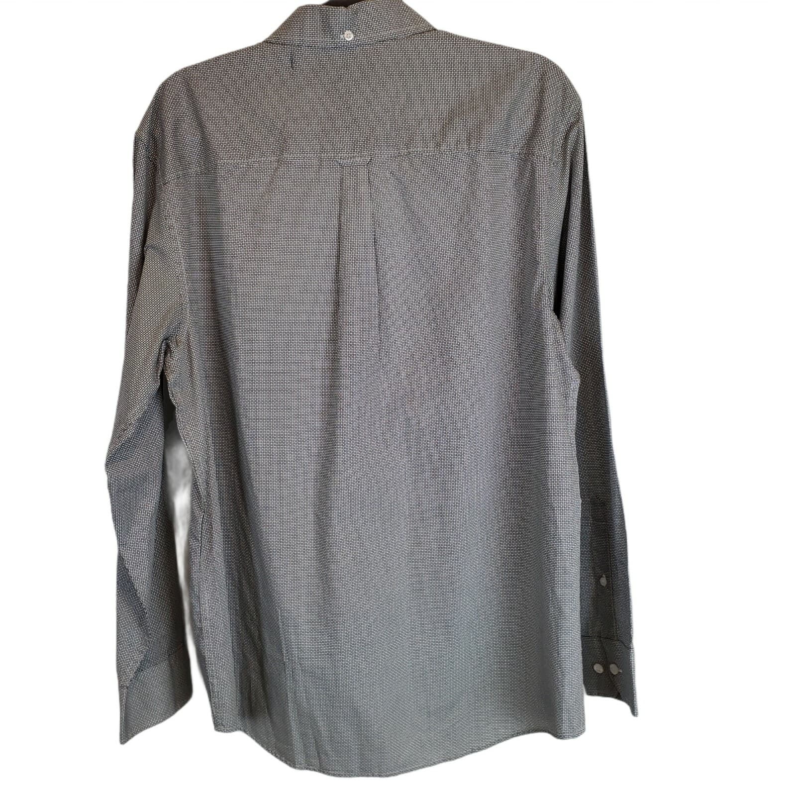 Ben Sherman Men's Black White Geometric Design Casual Button Up Shirt Sz XL - Thumbnail 2