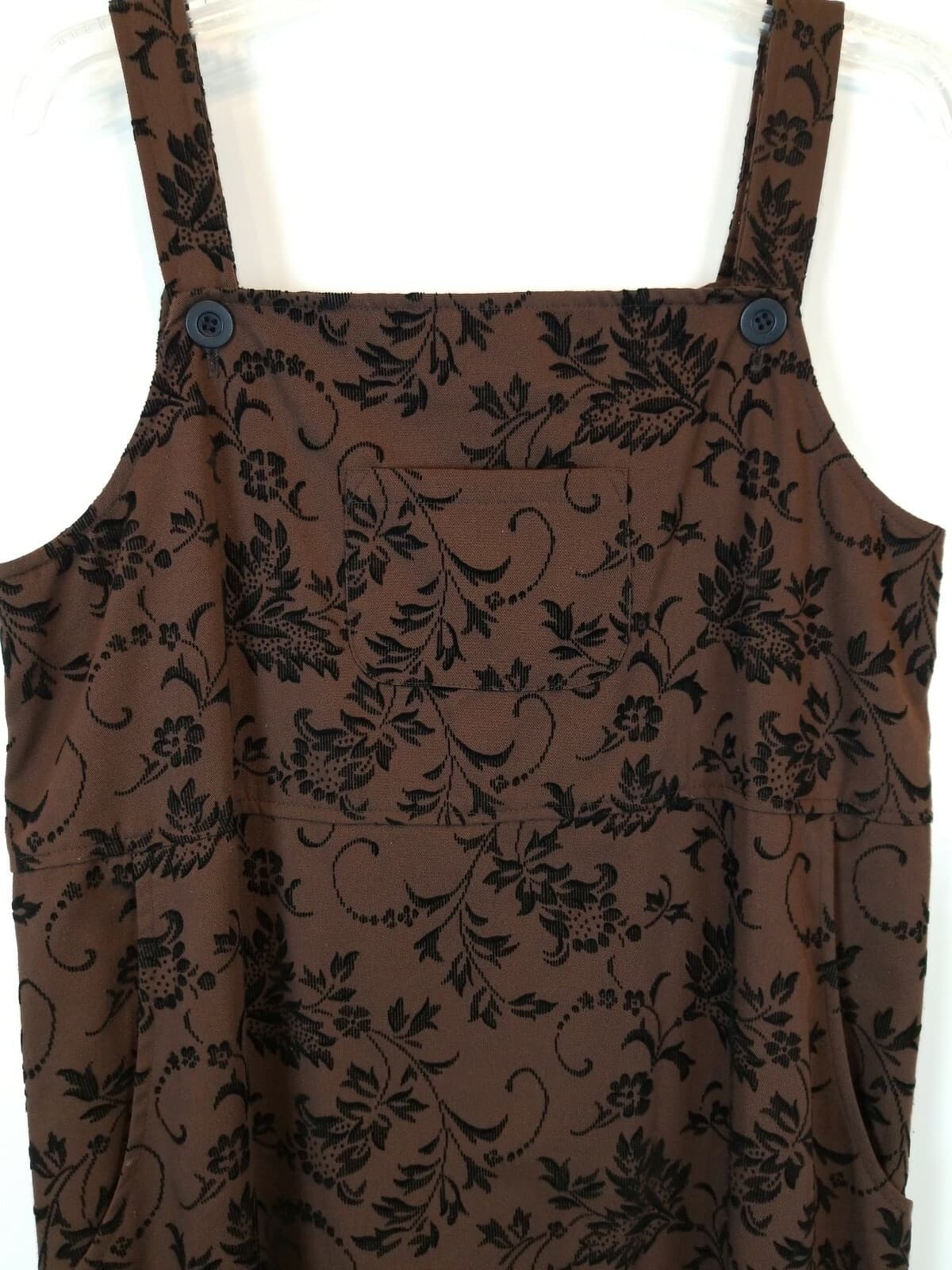 Coldwater Creek lagenlook jumper brown on brown velvet-like design Size PM - Thumbnail 2
