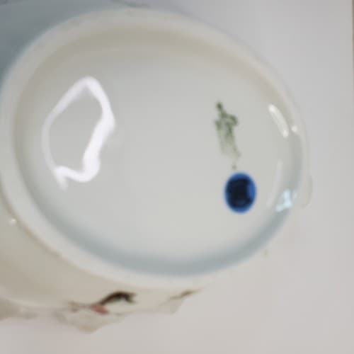 Vintage Limoges France Birds & Dragonflies Oval Deep Handled Bowl Nut Candy Dish - Thumbnail 6
