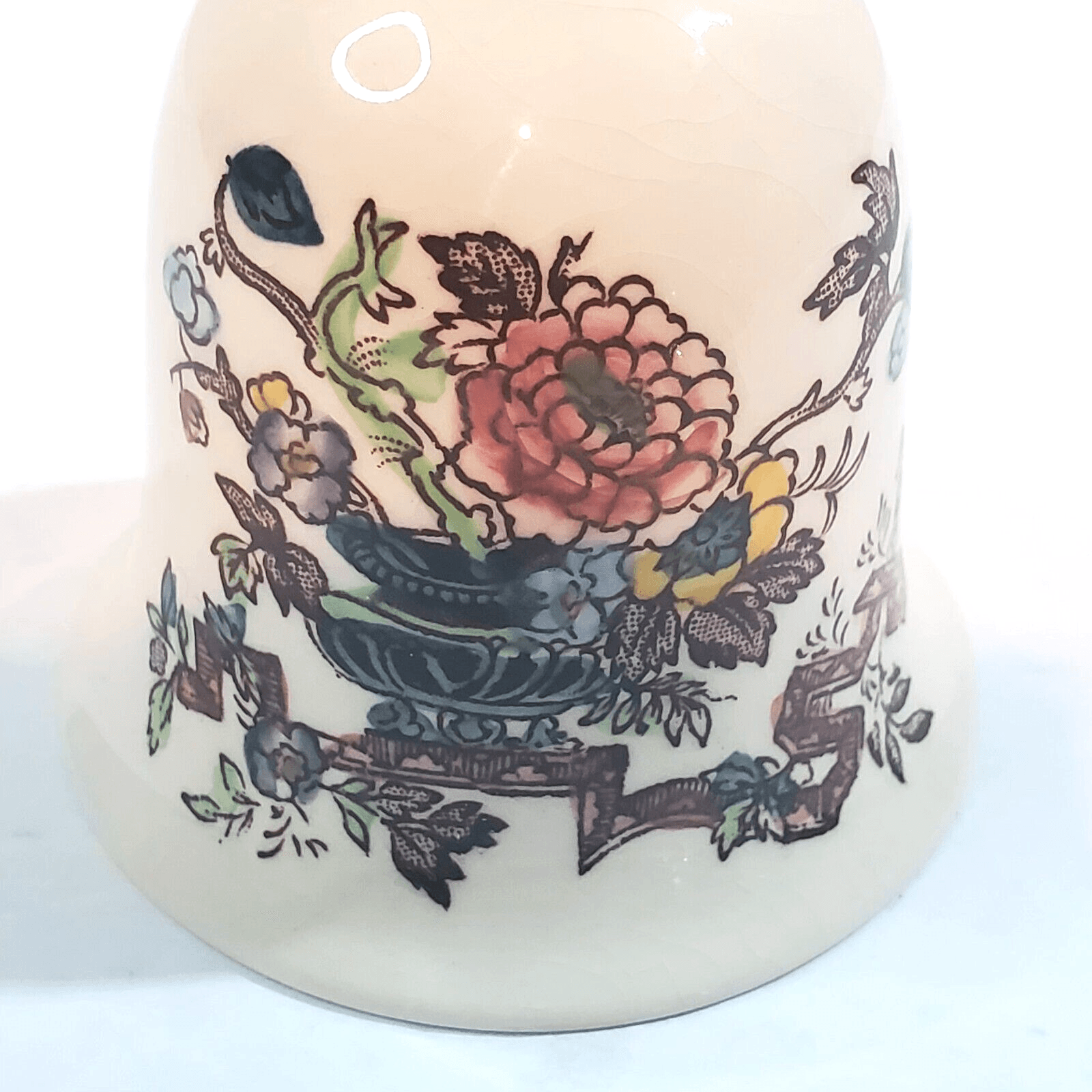 Vintage Mason's Ironstone China Nabob Floral Dinner Bell Made In England - Thumbnail 2