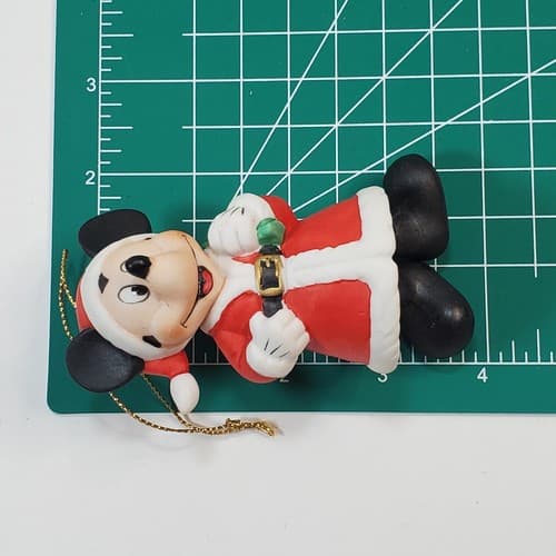 Vintage Disney Ceramic Mickey Mouse Santa Claus Dangle Feet Christmas Ornament - Thumbnail 8