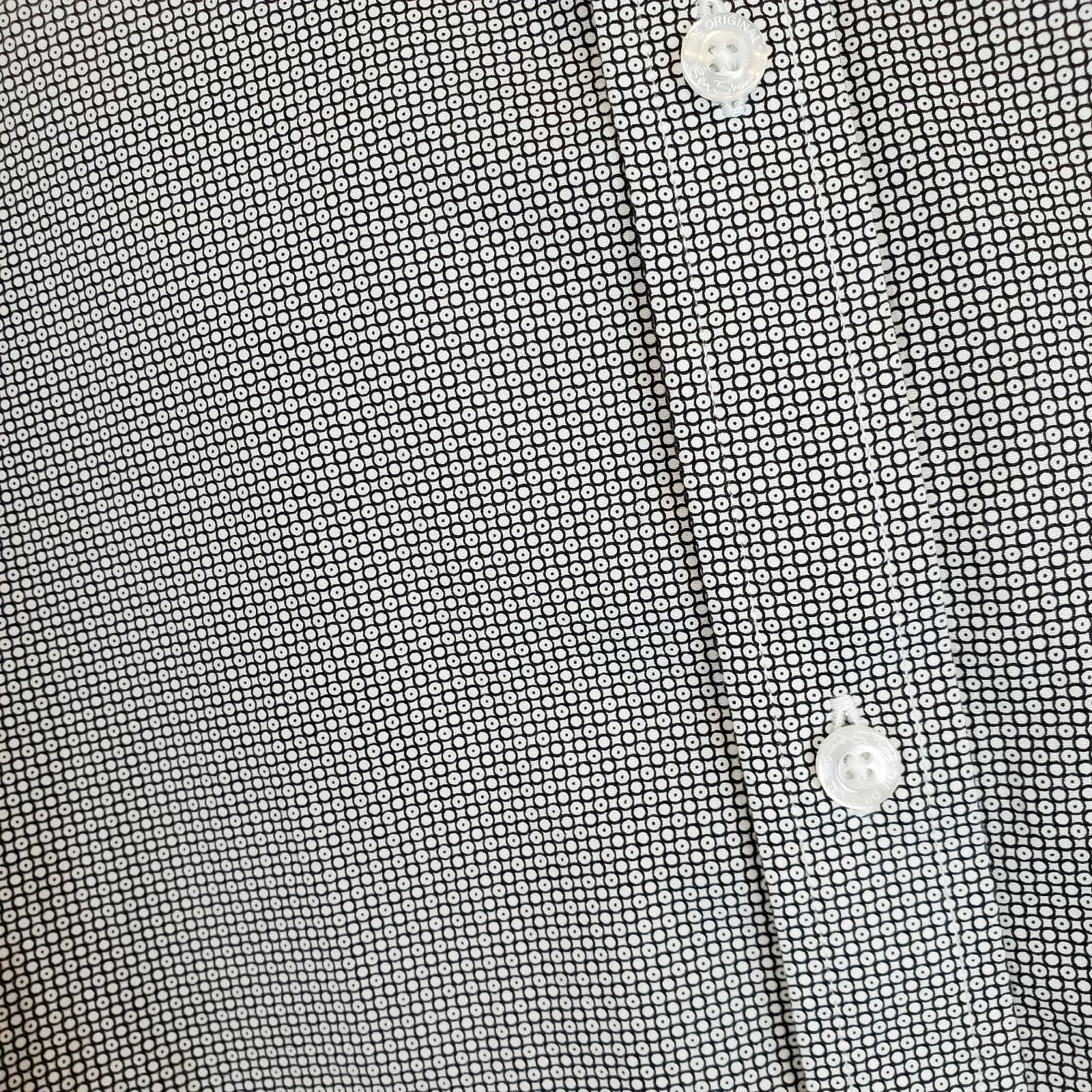 Ben Sherman Men's Black White Geometric Design Casual Button Up Shirt Sz XL - Thumbnail 5