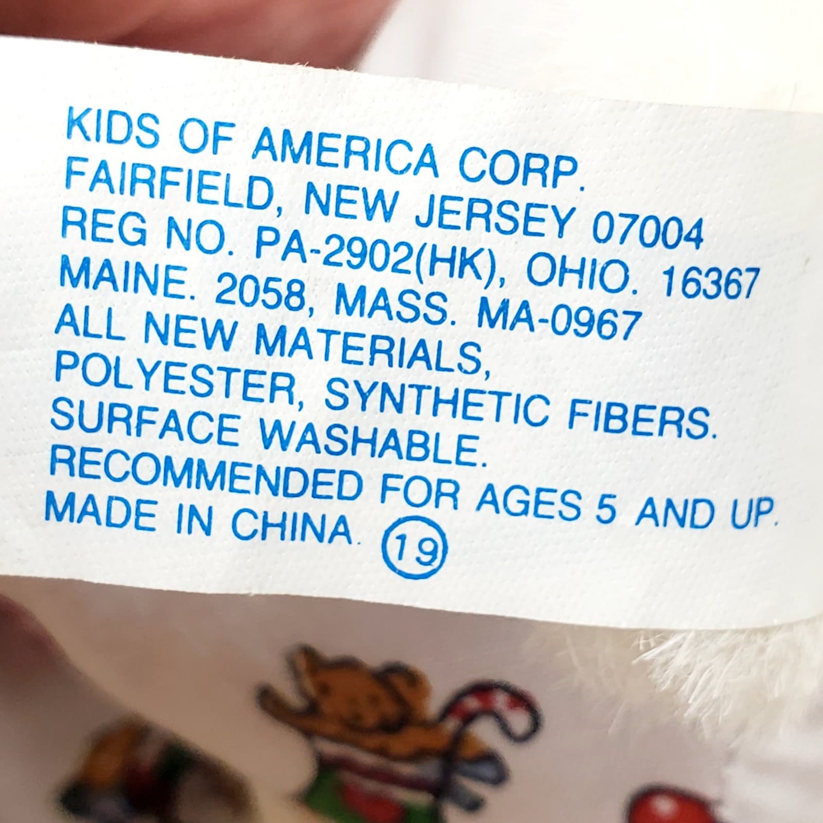 Lot of 2 Vtg Christmas Teddy Bears KIDS of AMERICA Plush White Stuffed Toy Hat - Thumbnail 9