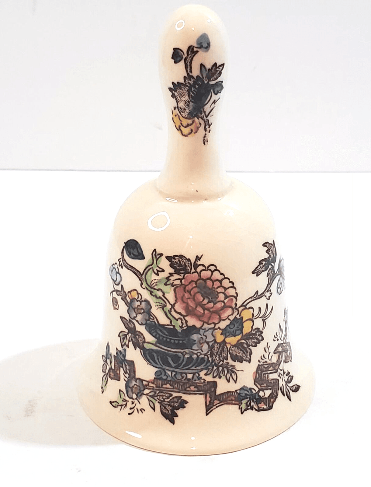 Vintage Mason's Ironstone China Nabob Floral Dinner Bell Made In England