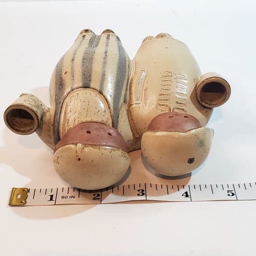 Vtg Japanese Pottery Gempo Stoneware Peasant Couple Candle Holder Figurine - Thumbnail 8
