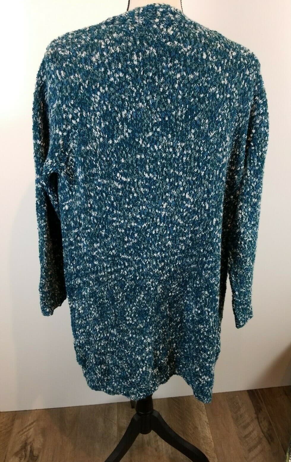 Dialogue 2 Piece Women Sweater And Open Cardigan Set Blue Multi-Colored - Thumbnail 7