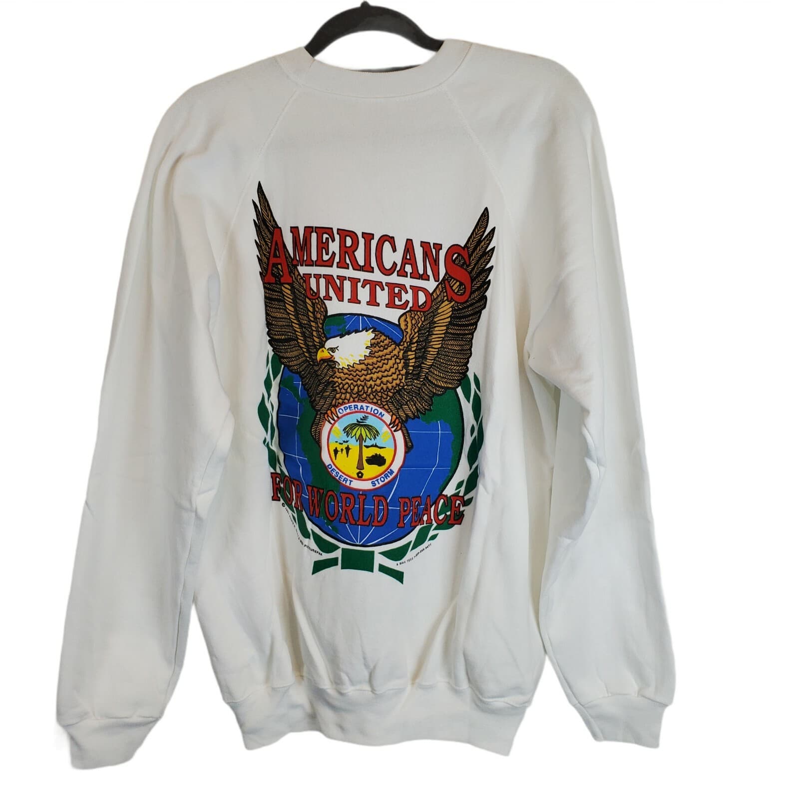 Vintage 1991 Operation Desert Storm Sweatshirt Crewneck Size XL 90s Eagle USA - Thumbnail 2