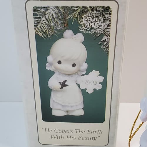Vtg Precious Moments He Covers The Earth With His Beauty 1995 Christmas Ornament - Thumbnail 6