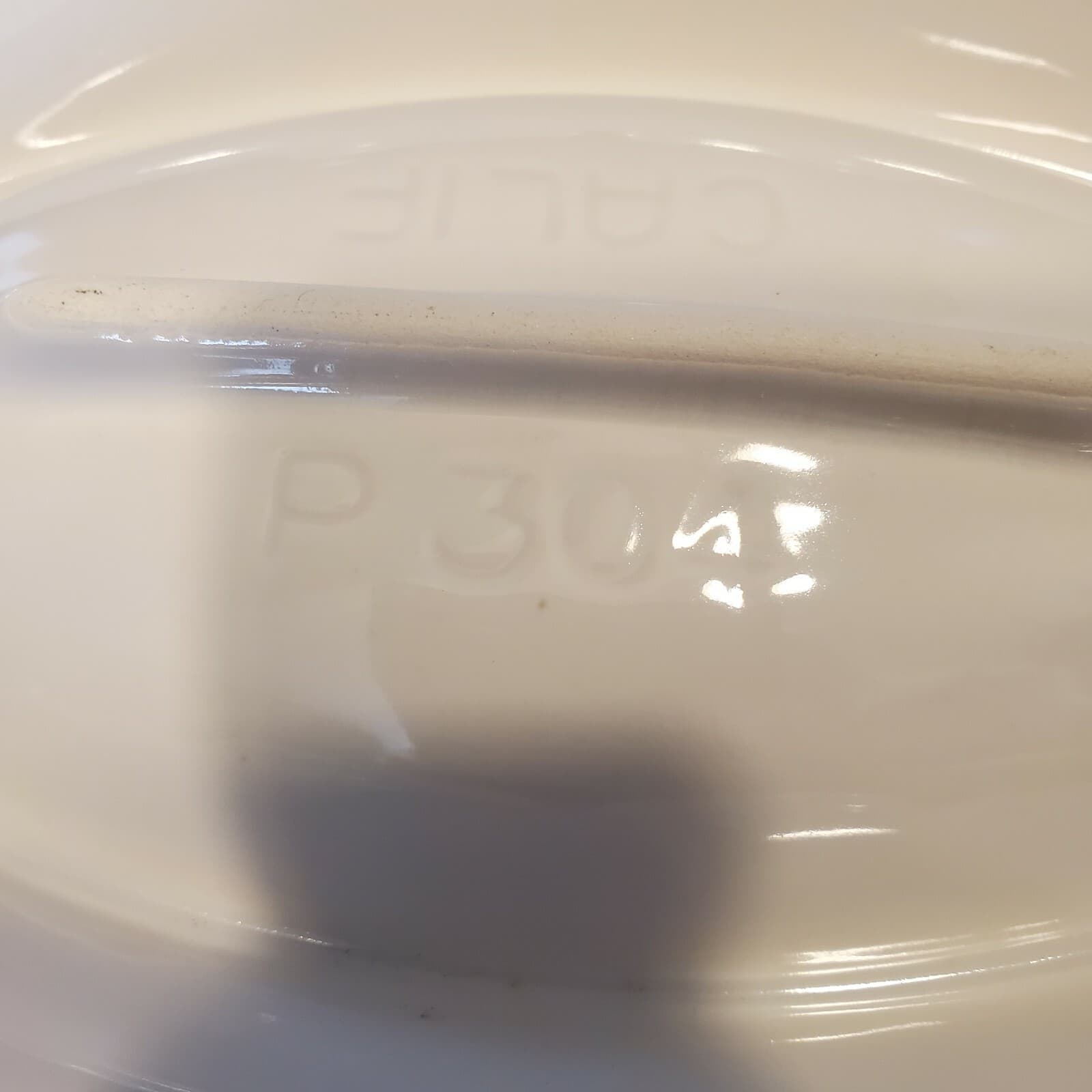 California Pottery USA P304 White Silver Border Divided Plate Platter Dish Bowl - Thumbnail 4