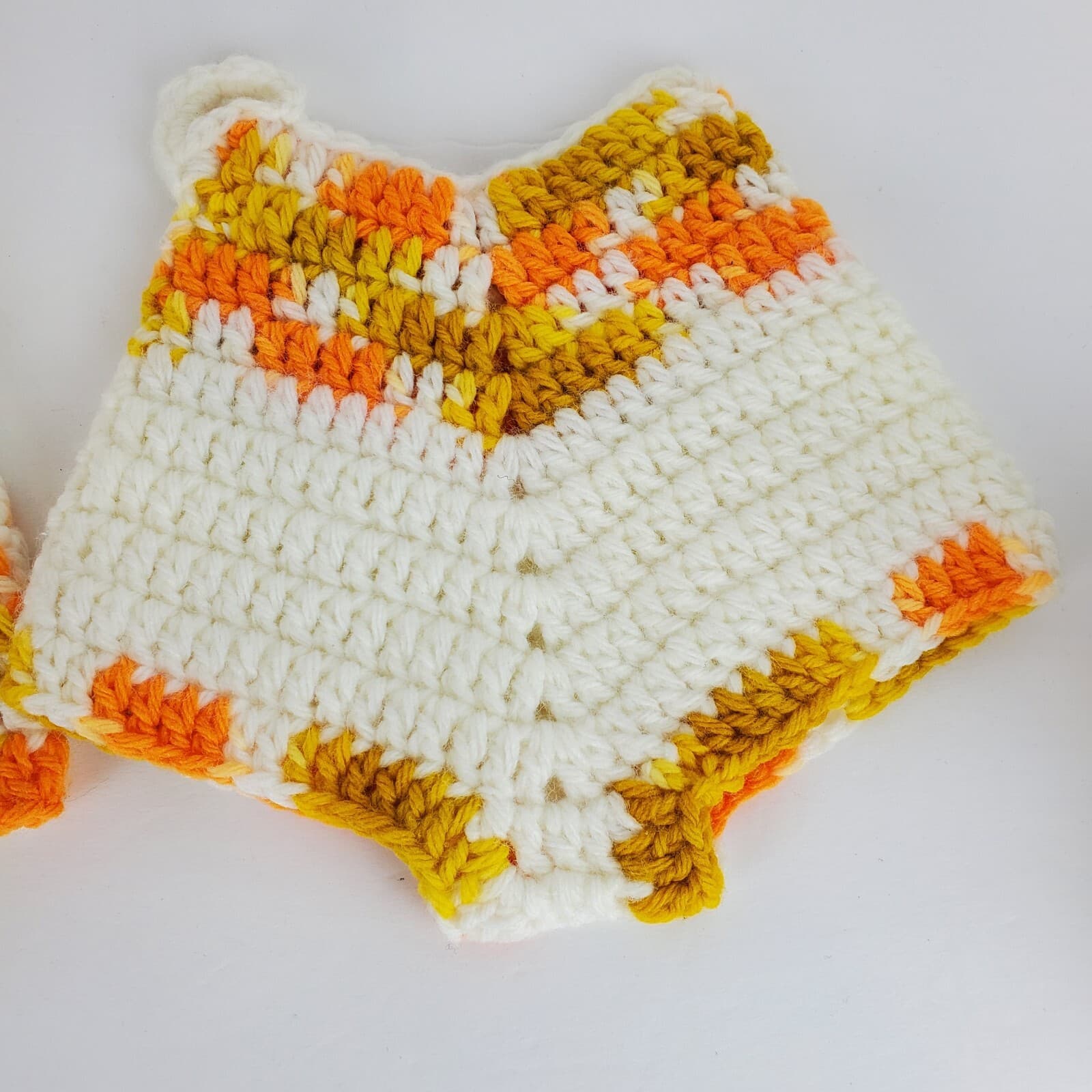 Vtg Pair Crochet Shorts Bloomers Pot Holders Yellow Gold Trivet Hot Pad Kitsch - Thumbnail 3