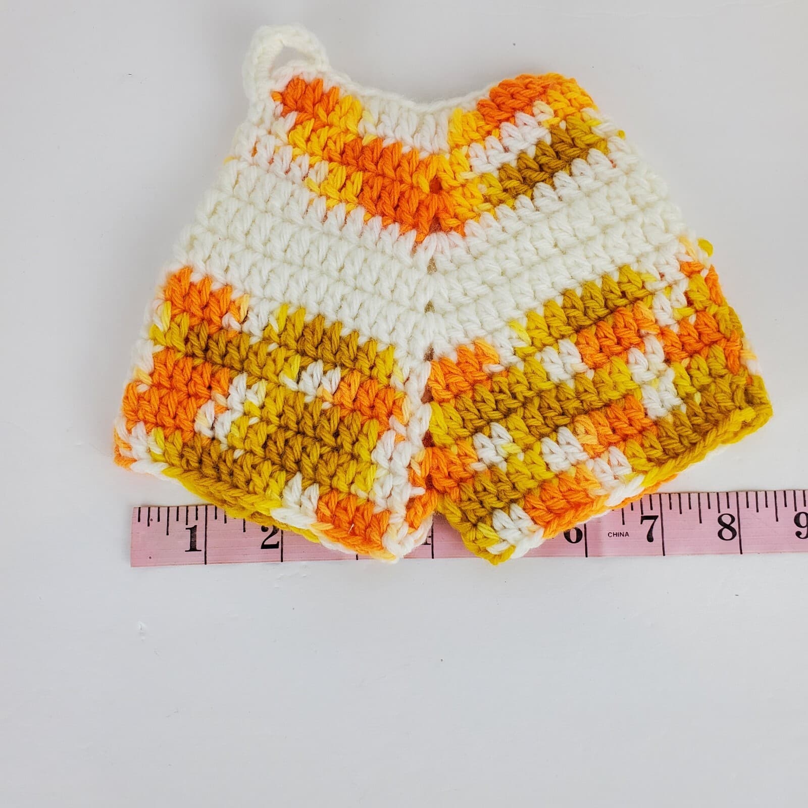 Vtg Pair Crochet Shorts Bloomers Pot Holders Yellow Gold Trivet Hot Pad Kitsch - Thumbnail 6