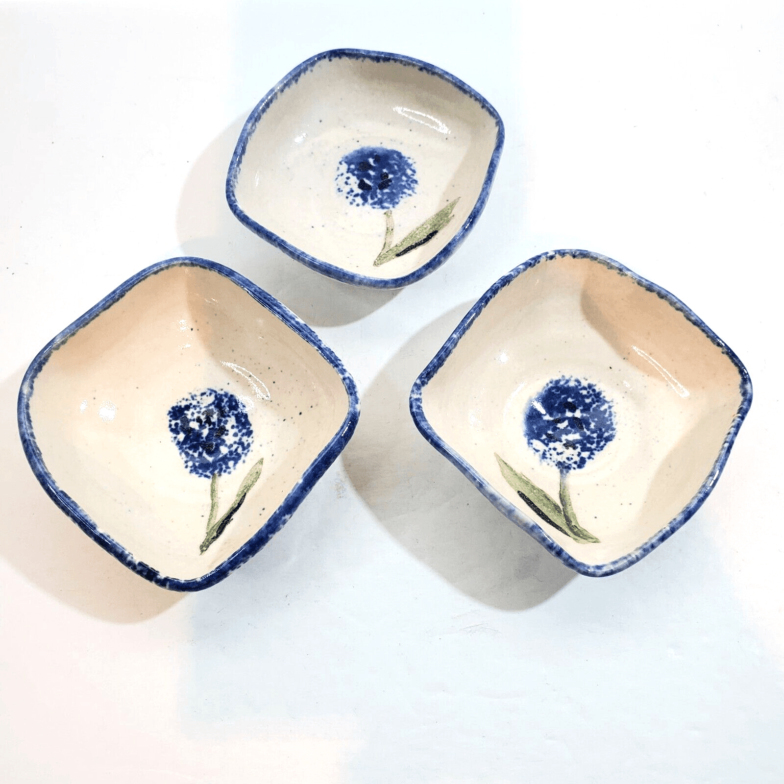 Lot of 3 Vintage UP-Island Pottery Candy Shweder Condiment Bowl Open Salt Dips