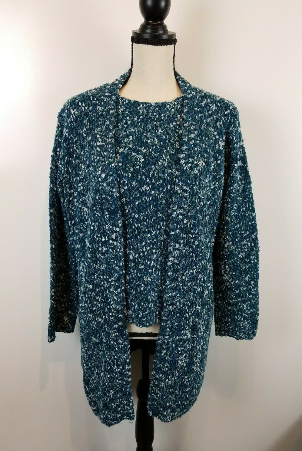 Dialogue 2 Piece Women Sweater And Open Cardigan Set Blue Multi-Colored