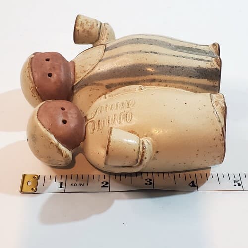 Vtg Japanese Pottery Gempo Stoneware Peasant Couple Candle Holder Figurine - Thumbnail 6