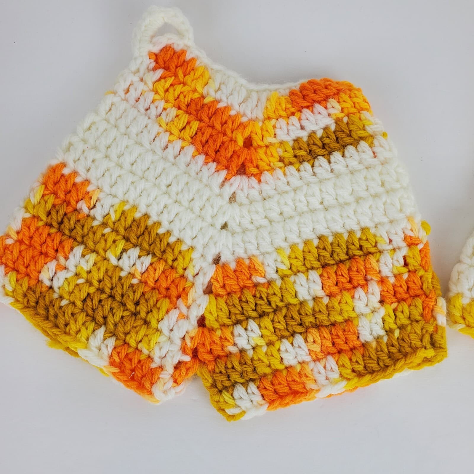 Vtg Pair Crochet Shorts Bloomers Pot Holders Yellow Gold Trivet Hot Pad Kitsch - Thumbnail 5